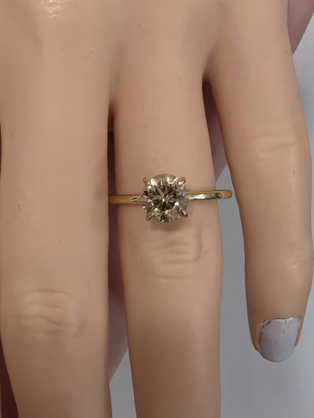 1.52ct. Champagne Solitare Diamond In 14kt. Yellow Gold